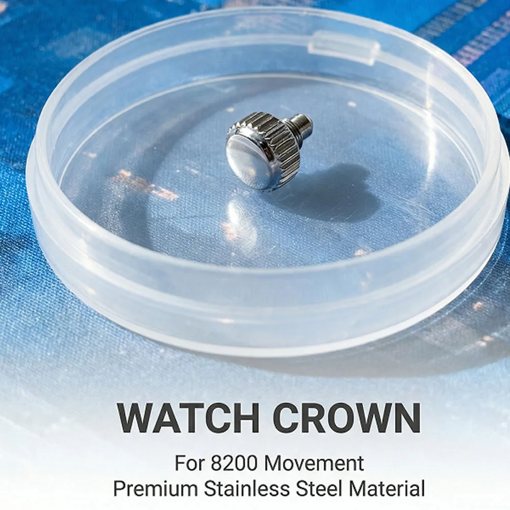 5.3mm / 6.0mm Assort Size Watch Crown Part, ETA 8200 Movement Watch Crown Repalcement Parts wicth Screw Tube for Watchmakers
