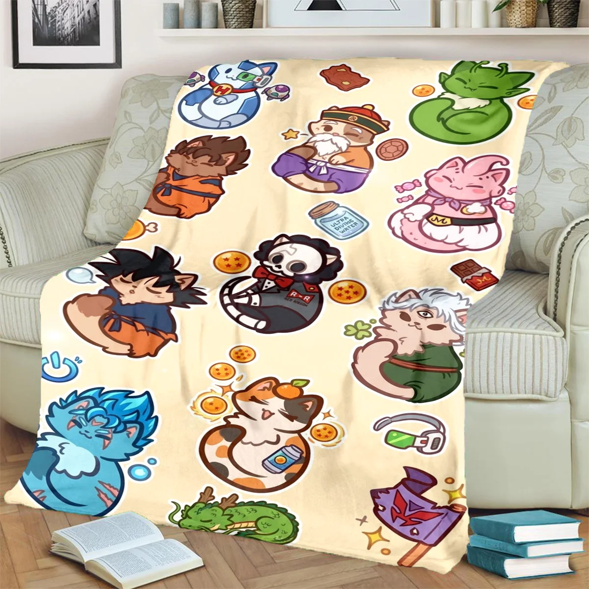 Dragon BallPrint Flannel Blanket for Bedrooms, Sofas, Beds, Chairs, Picnics, Travel Warm Comfortable-kwq128
