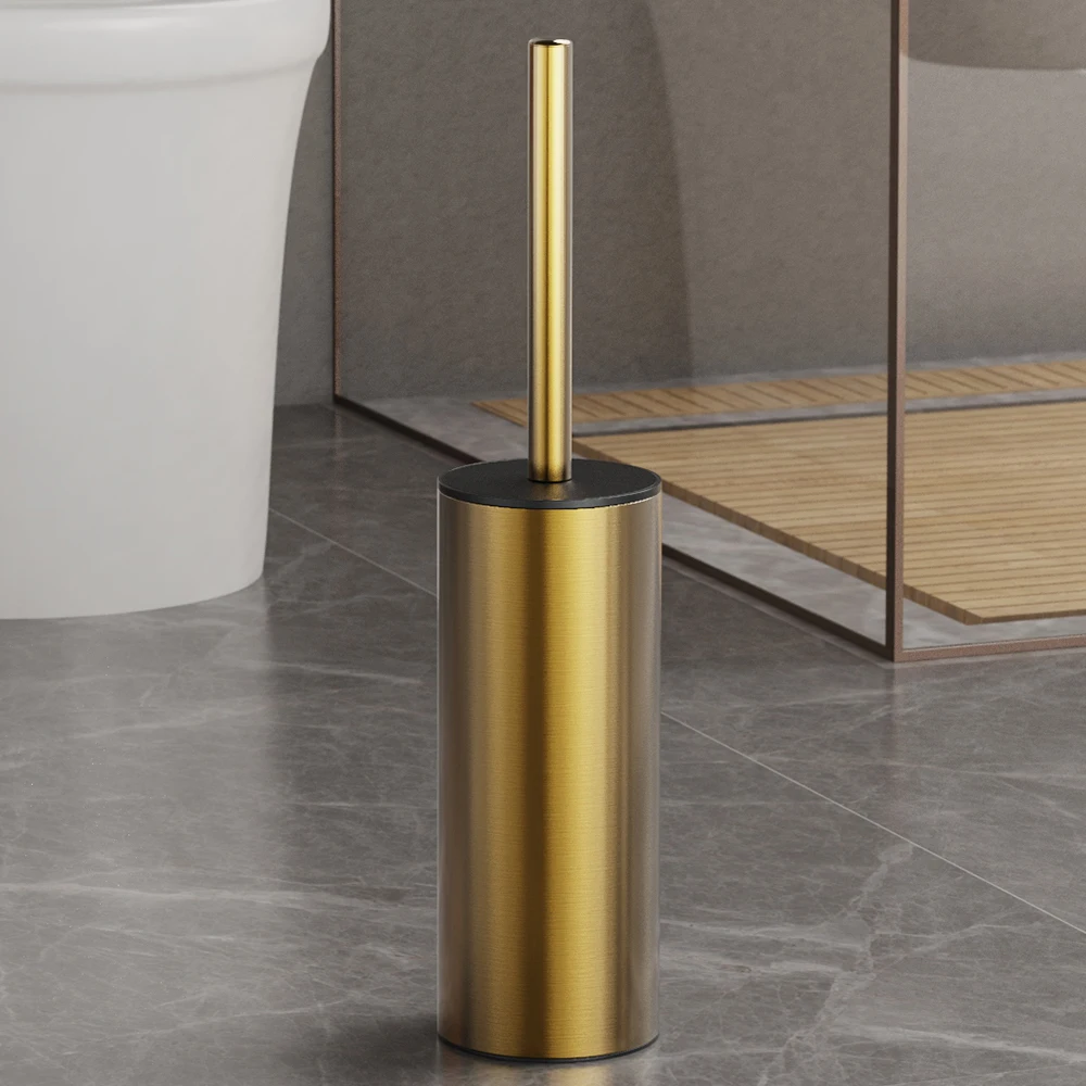 Golden / Silve / Black Stainless steel Toilet Brush with Long Handled for Bathroom Deep Cleaning Cleaner Brush