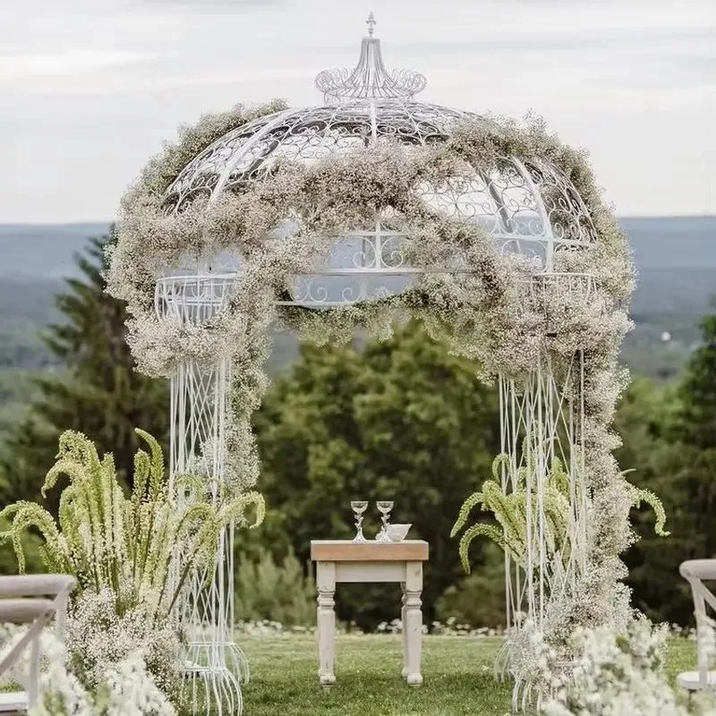 Large Outdoor Waterproof Gazebo Iron Roof Metal Frame Party Tent for Garden Wedding Event Decoration