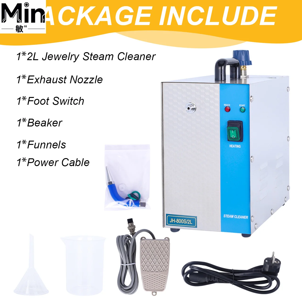 2L Jewelry Steam Cleaner 1300W 135℃ High Pressure Gold Silver Gem Professional Deep Cleaning Restoration Machine