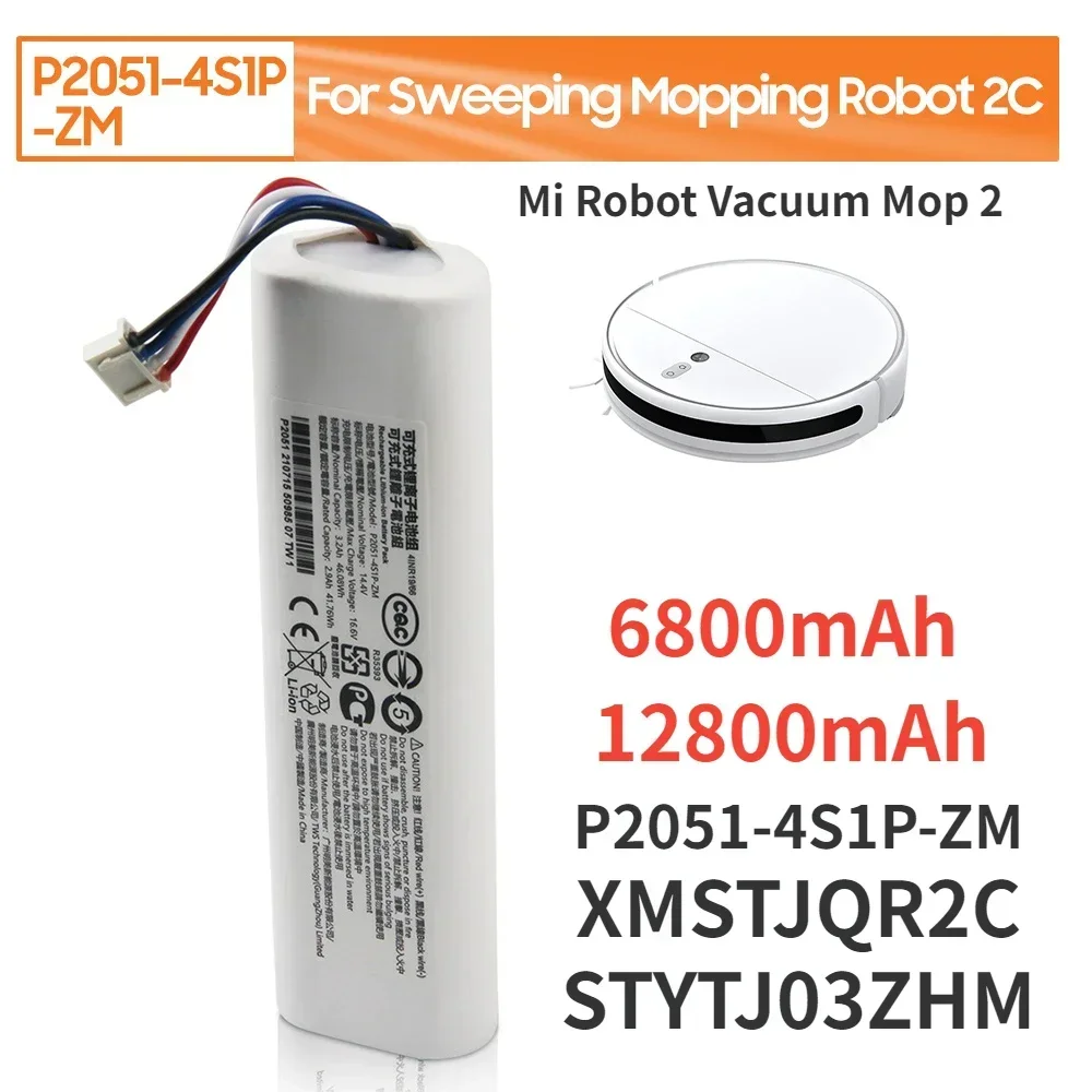 14,4 V 12800mAh Li-Ionen-Ersatz akku für Xiaomi Mi Roboter Vakuum mopp 2c xmstjqr2c/stytj03zhm/P2051-4S1P-ZM Akku