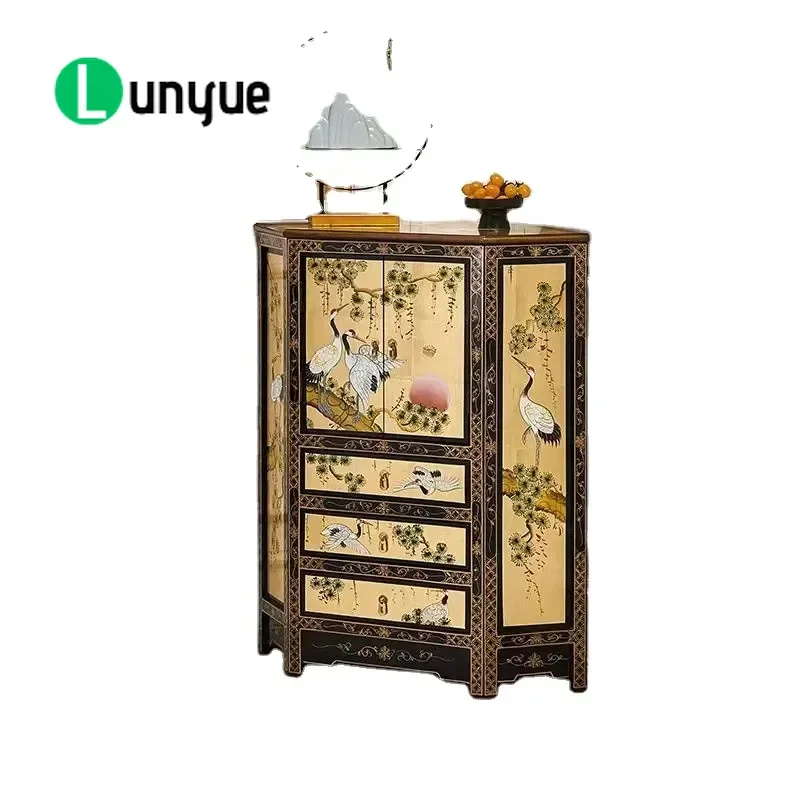 Modern Wood Living Room Cabinet with 3 Drawers and Compartments Eco Friendly Storage Furniture for Apartment Home