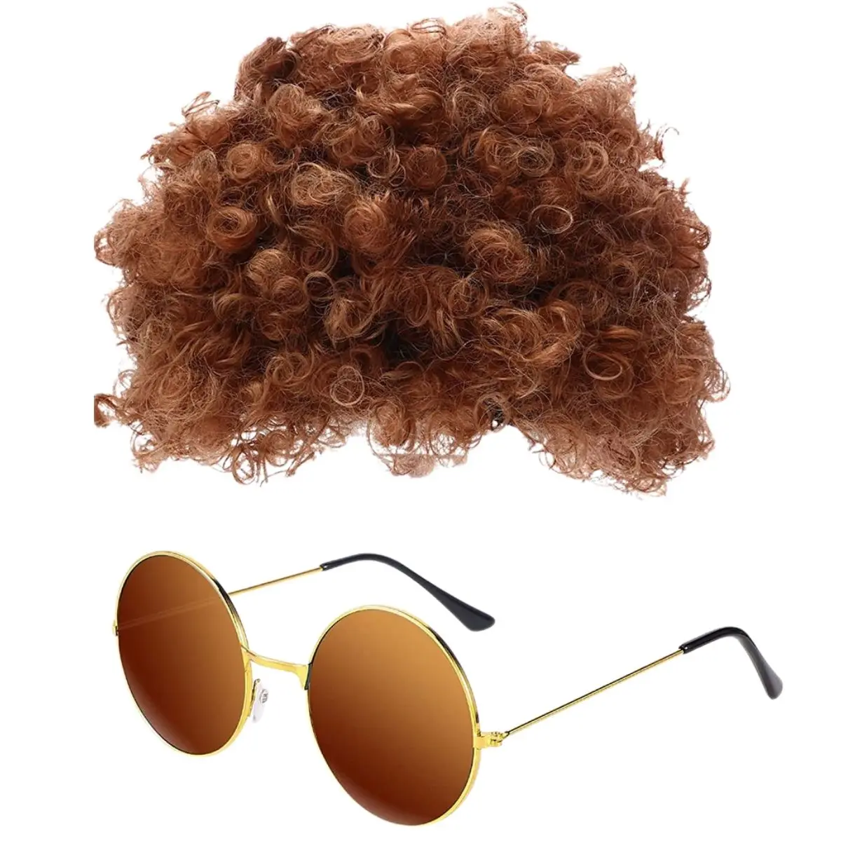 Curly and Fluffy Costume Disco Style Synthetic Wig for Men With Glasses Party or Cosplay Costume Gifts image 4