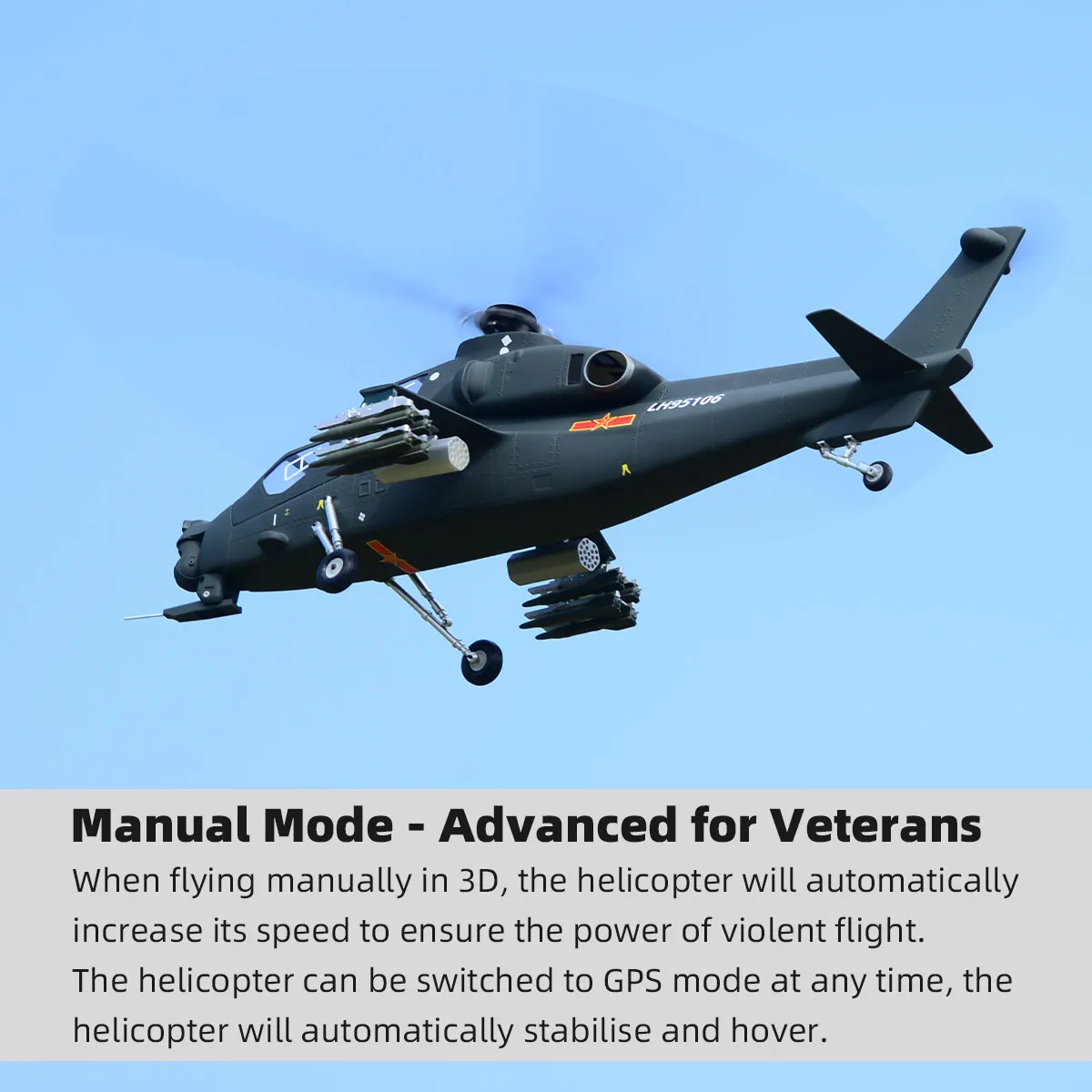 Roban 470 Size Z10 Z-10 Military Attack Anti-tank Electric RC Helicopter With GPS Self Return Hobby Grade Chopper