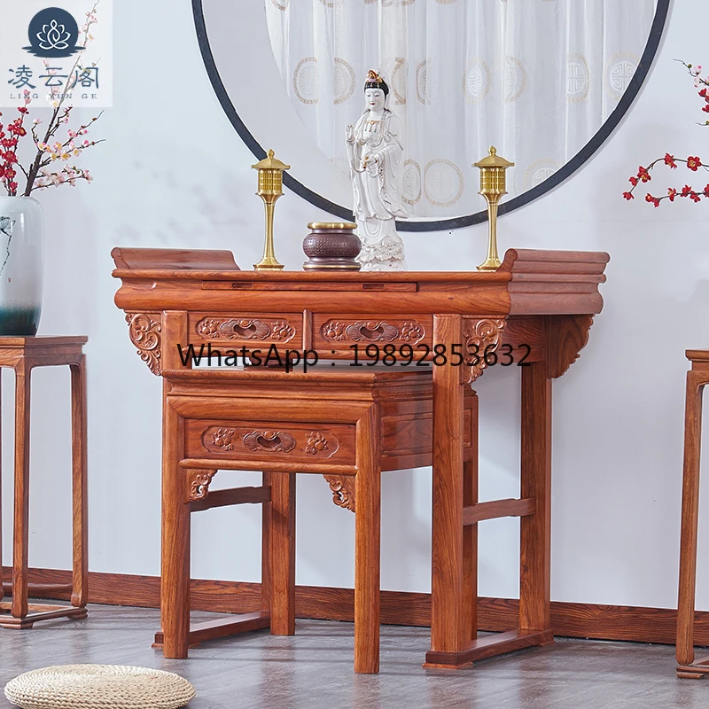 

XL Solid Wood Altar Table Incense Case Home Buddha Altar Cabinet Offering Table Chinese Style Hall Buddha Altar