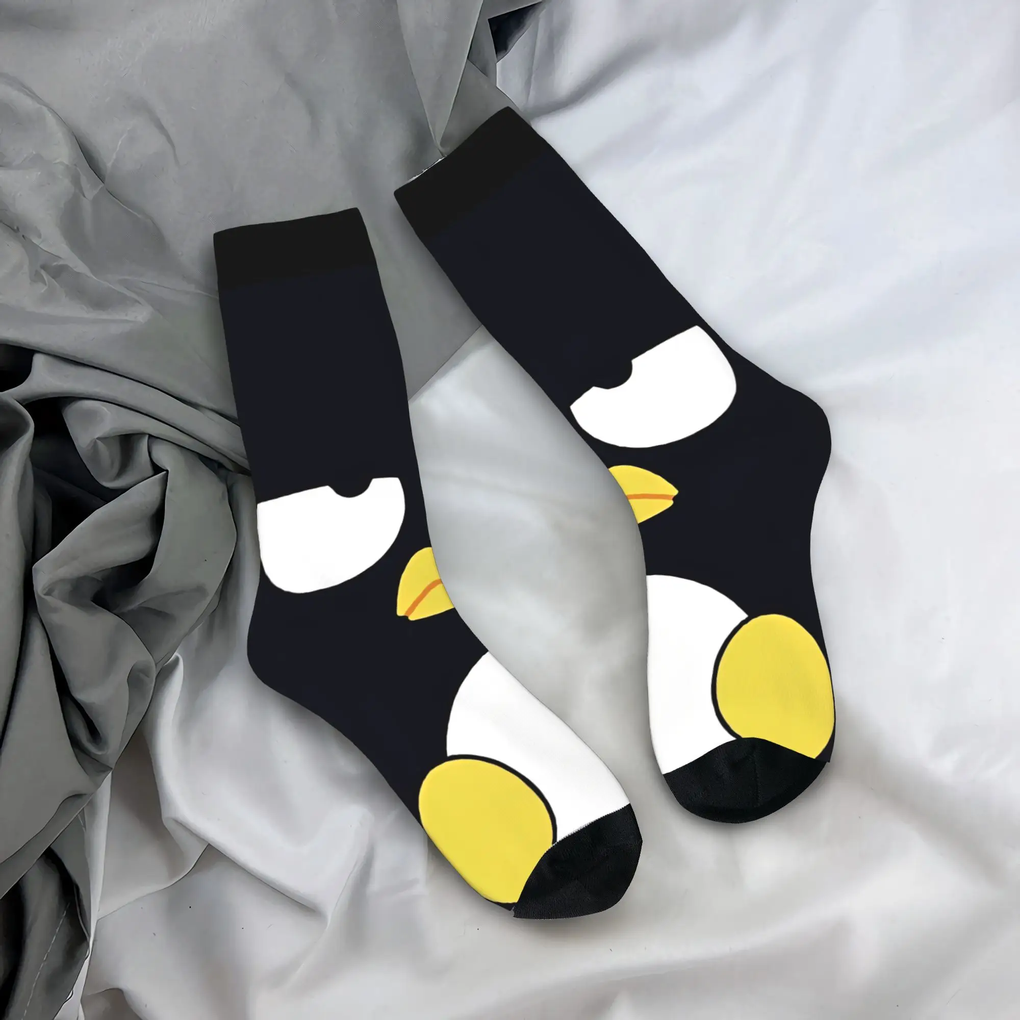 

Мужские носки унисекс, чулки с рисунком Bad Badtz Maru Penguin, нескользящие мягкие дышащие носки, осенние носки для бега на заказ для отдыха