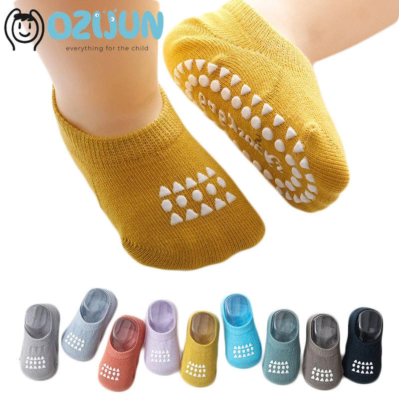 New Arrivals Spring Summer Baby Boys Girls Thin Cotton Infant Ankle Socks Non-slip 0-4 Year No Show Toddler Floor Socks Solid