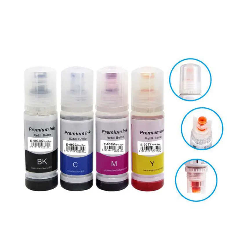 

003 Premium Dye Refill Ink for Epson 003 Ecotank 1110 L1210 L3100 L3101 L3106 L3110 L3115 L3116 L3150 L3151 L3152 Printer