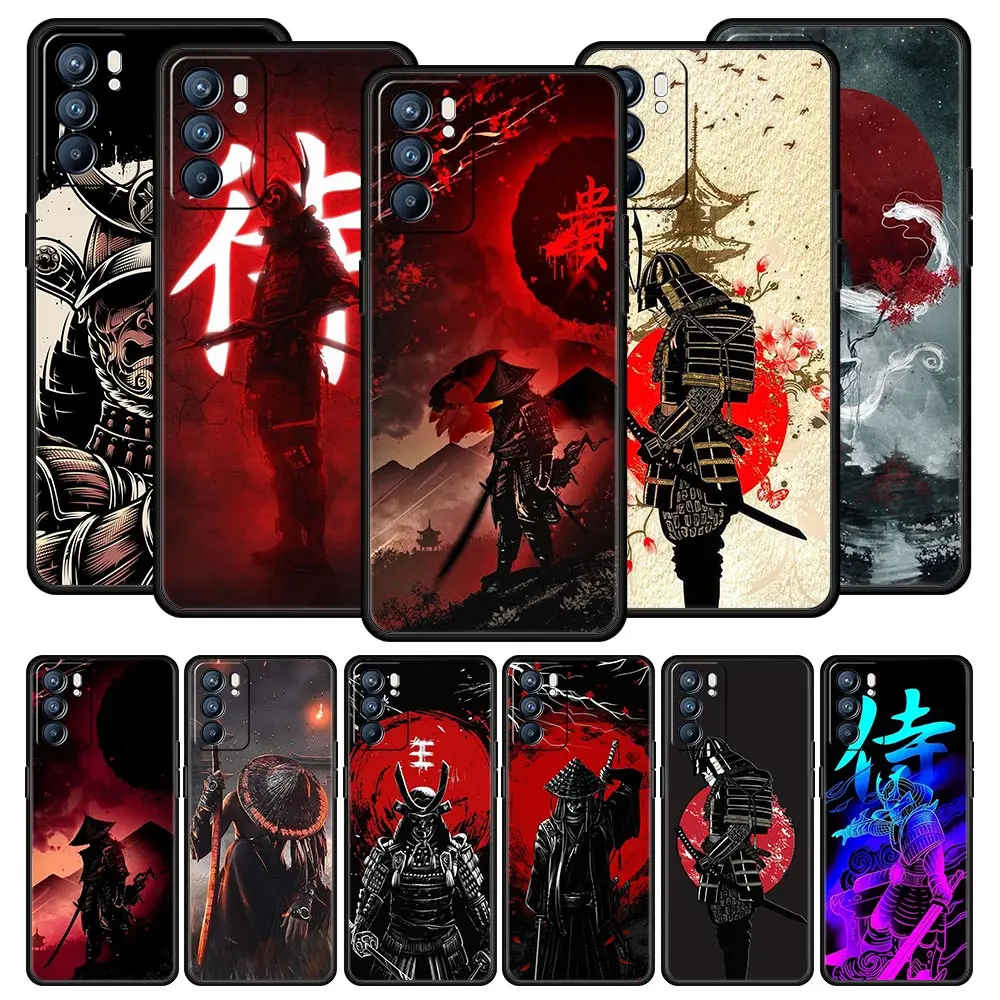 Painting Japan Samurai Art Phone Case For OPPO Find X5 A54 A53 A52 A9 2020 A15 A95 A76 A74 A12 Reno7 SE Reno6 Pro Plus 5G Cover