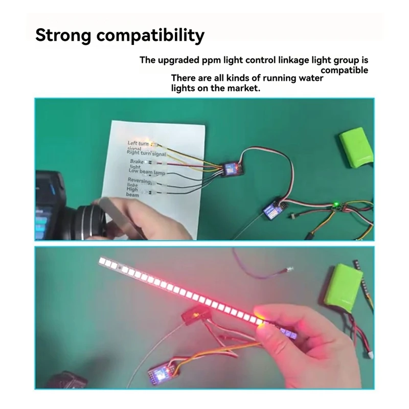 PPM 2 Channels 4.8-6V DC Gyro Receiver Light Control for P6FP/P10F/P10FG Transmitter RC Car Truck Tank Boat-A46I