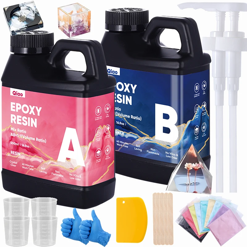 

Профессиональная быстросохнущая эпоксидная смола – соотношение 1:1, термостойкая и УФ-стойкая эпоксидная смола для глубокого литья, покрытий и художественных работ