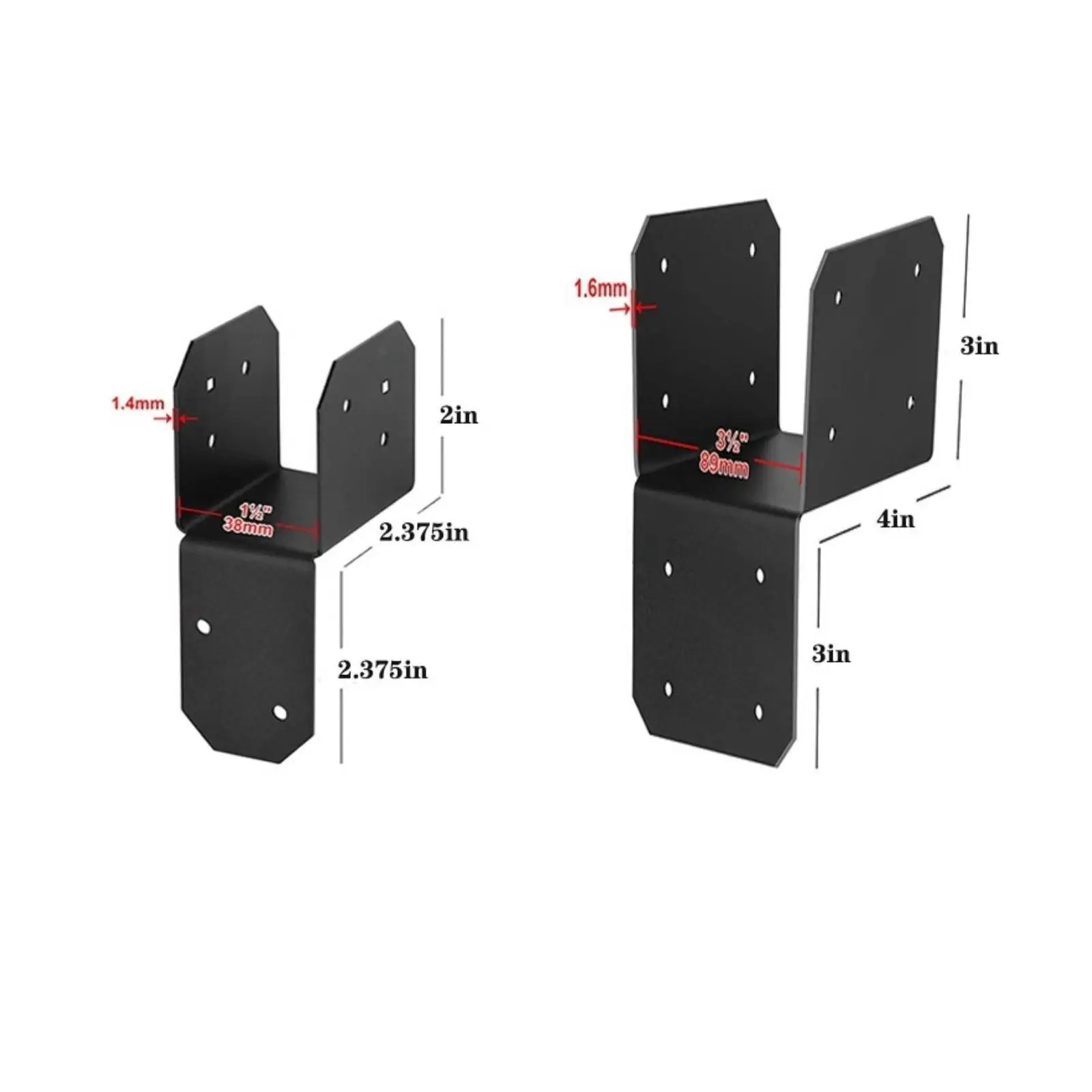 Durable Joist Anchor Connector for Wood Structure Bracket Metal Beam Fastener for Deck Fence Railing Pergola Patio Barn