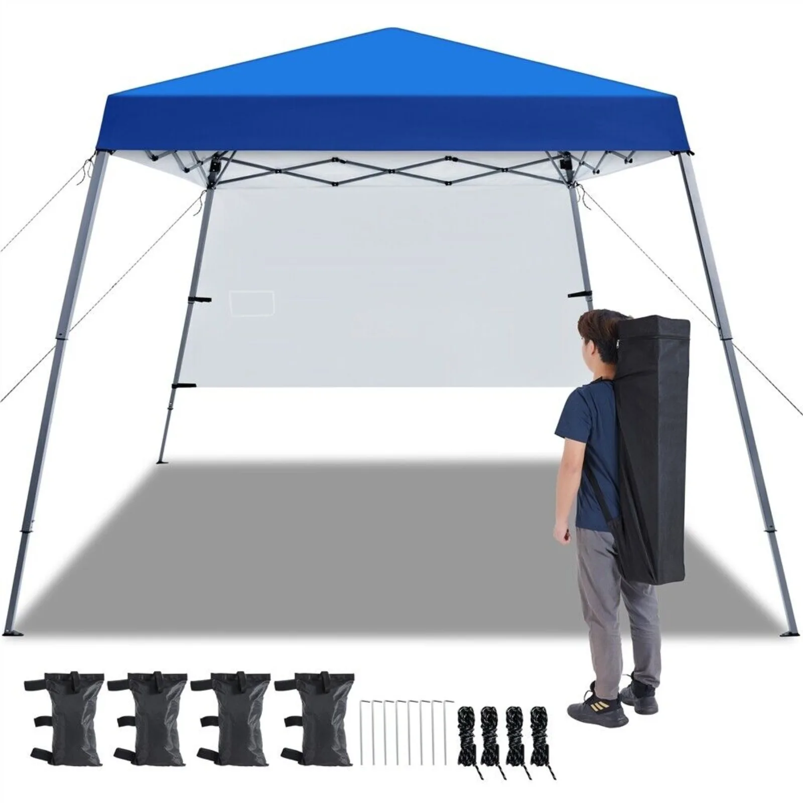 US Pop-Up Canopy Shelter Outdoor Tent Gazebo 4 Sand Bags Easy Assembly 10x10 Ft