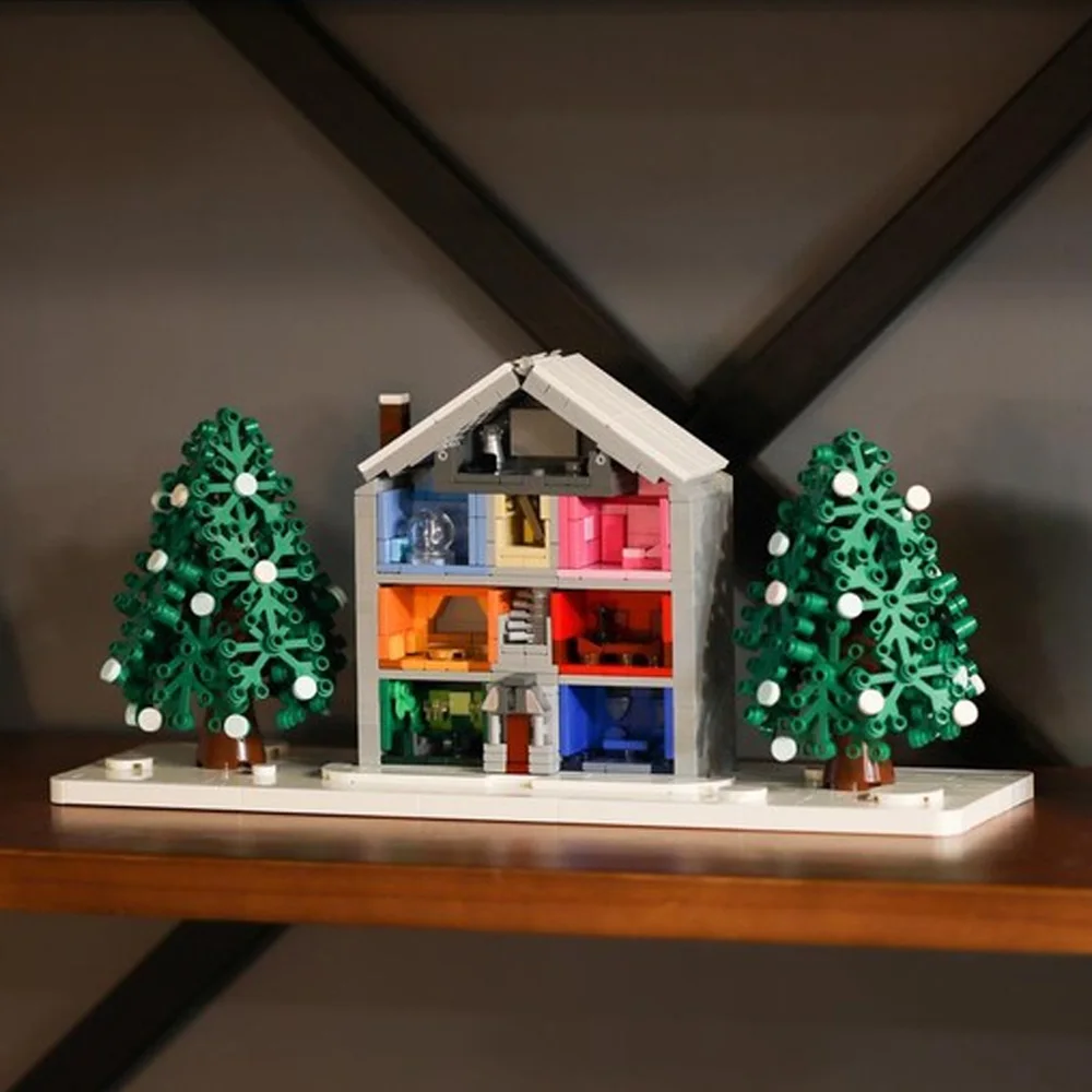 MOC عاشق البيت اللبنات المغني Loveless MV حفلة موسيقية الثلوج شقة العمارة الطوب لعبة هدية الكريسماس #4