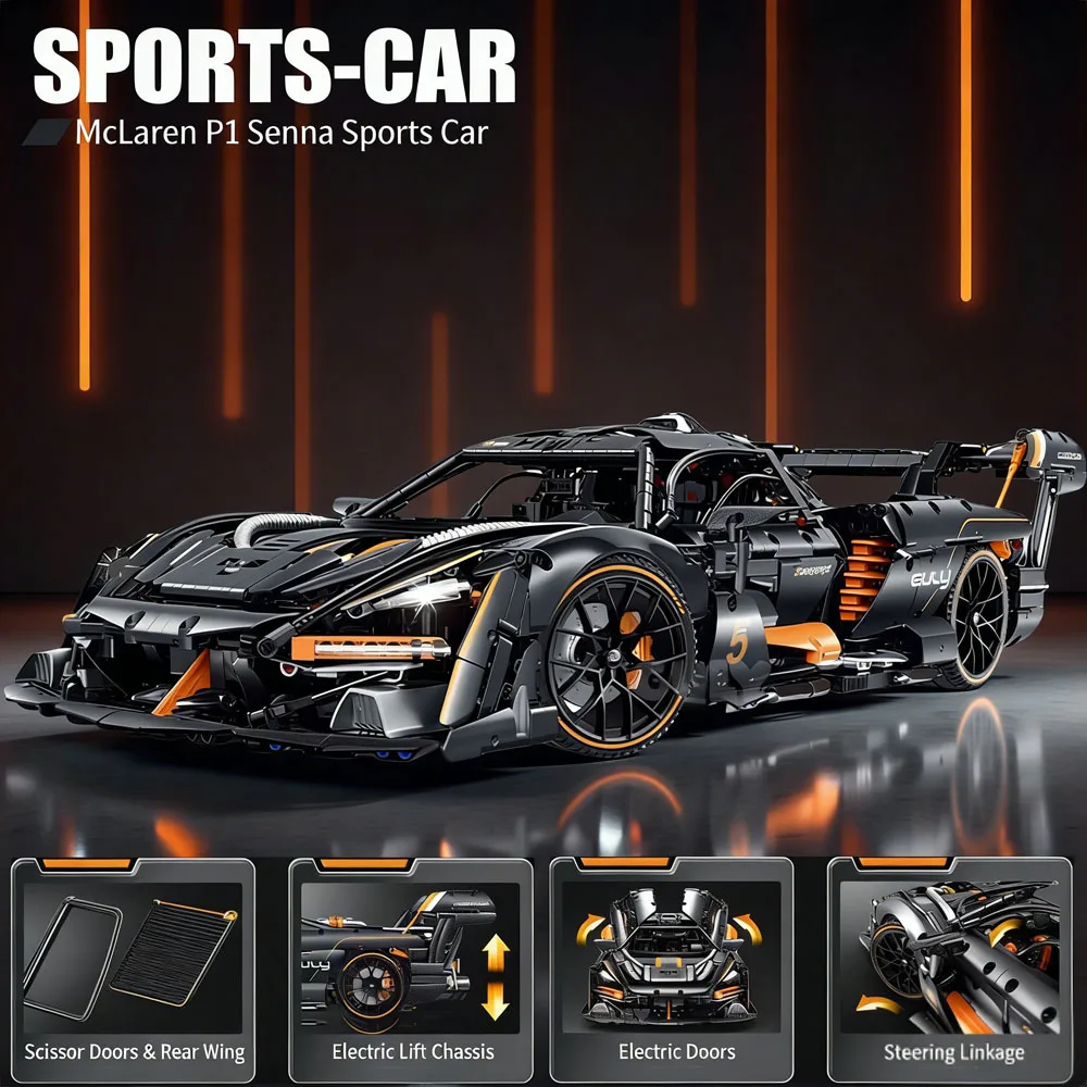 AUF LAGER Sen-na MOC Maikailun 1:8 RC Sportwagen Senna Bausteine Ziegel Montage Modell Spielzeug für Jungen Weihnachten geschenk Set