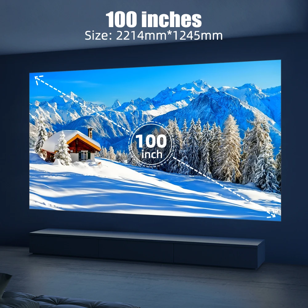 GOOJODOQ 100/80inch HD Anti-Light Curtain Projector Screen 16:9 Indoor Ultra View Portable Foldable 3D 4K Proyector Screen