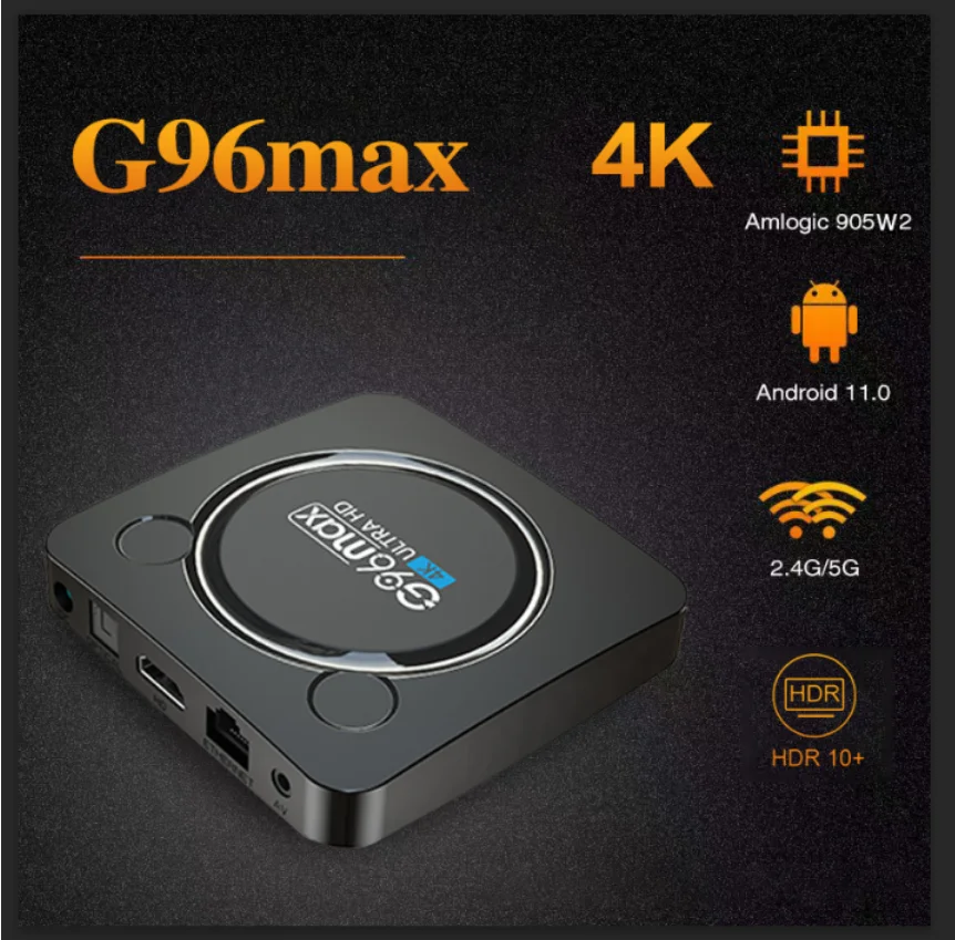 Android11 4K Hot Smart Tv Box Dual 2.4GB5GB Wifi  Support Output DC 5V2A Amlogic S905W2 Quad Core Streaming Media Player G96max