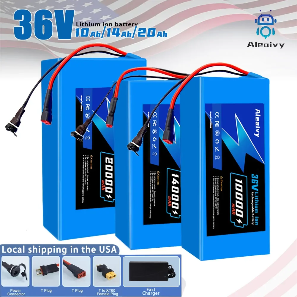 

Long-lasting 36V 10Ah 14Ah 20Ah E-bike Lithium Battery Pack Built in 30A BMS for Electric Bike Scooter+Fast Charger