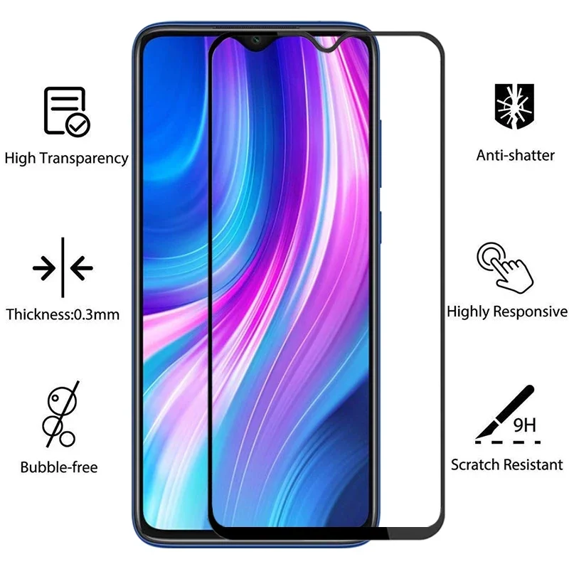 9d screen protector tempered glass case on redmi note 8 pro cover for xiaomi readmi note8pro not 8pro protective phone coque bag