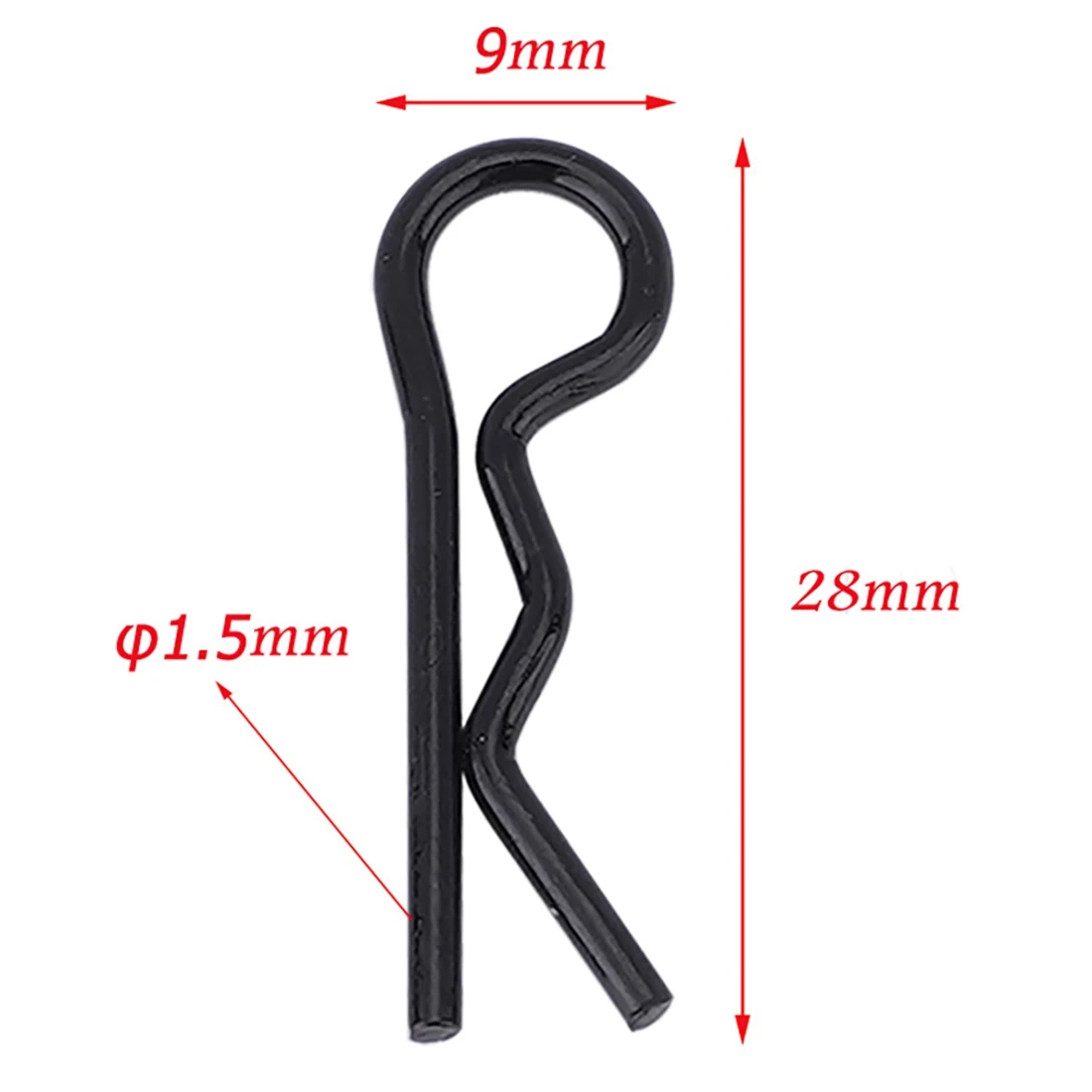 For 1/6 Model Climbing Car SCX6 Car Shell Clip R-Shaped Split Pin Wave Pin Short Pin Pin 10 Pack RC Car Body Shell Black