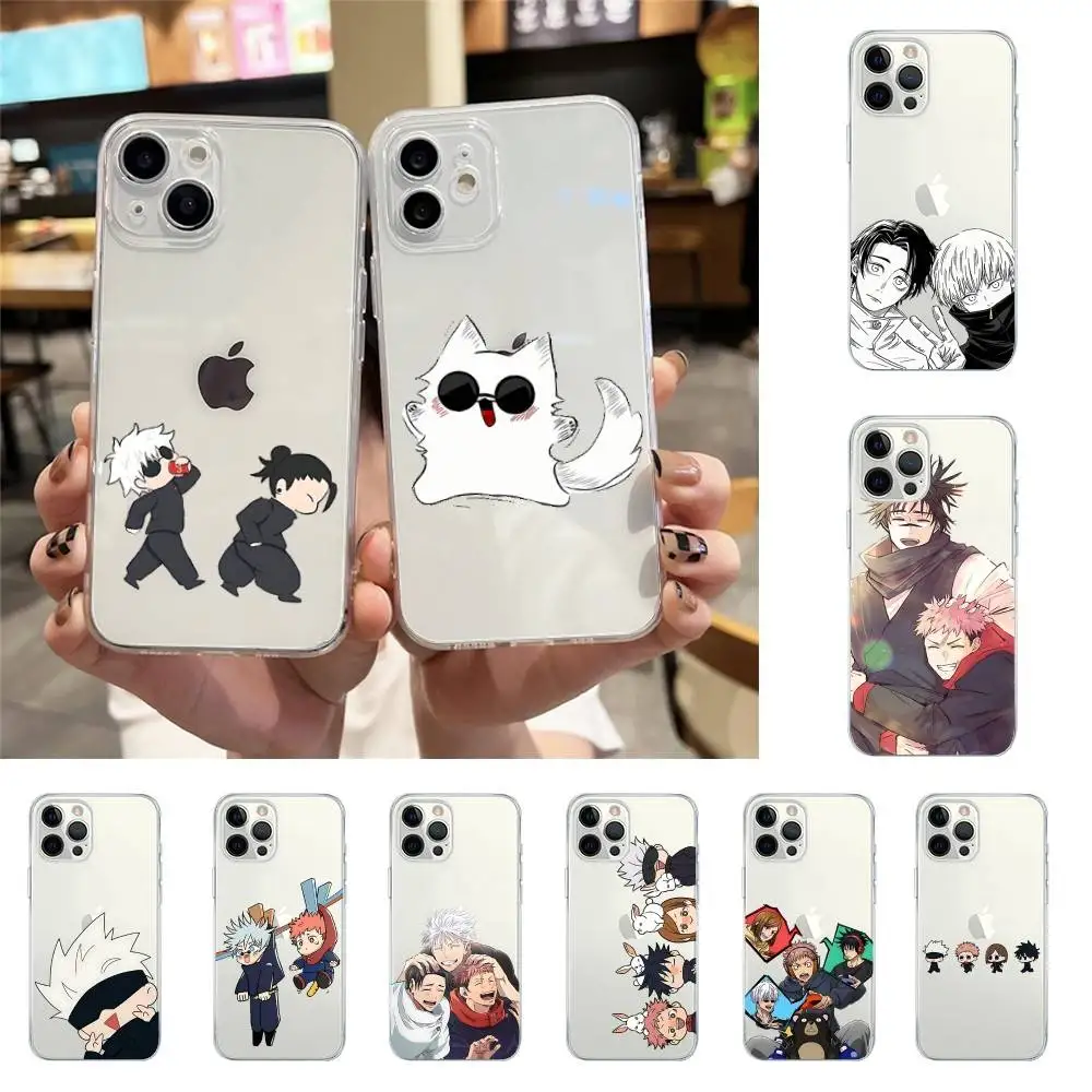 

Cute Anime J-Jujutsu-Kaisen-S Kawaii Phone Case For Iphone17 16 15 11 13 14 Pro Max 7 8 Plus X Xr Xs Max Se2020 Transparent