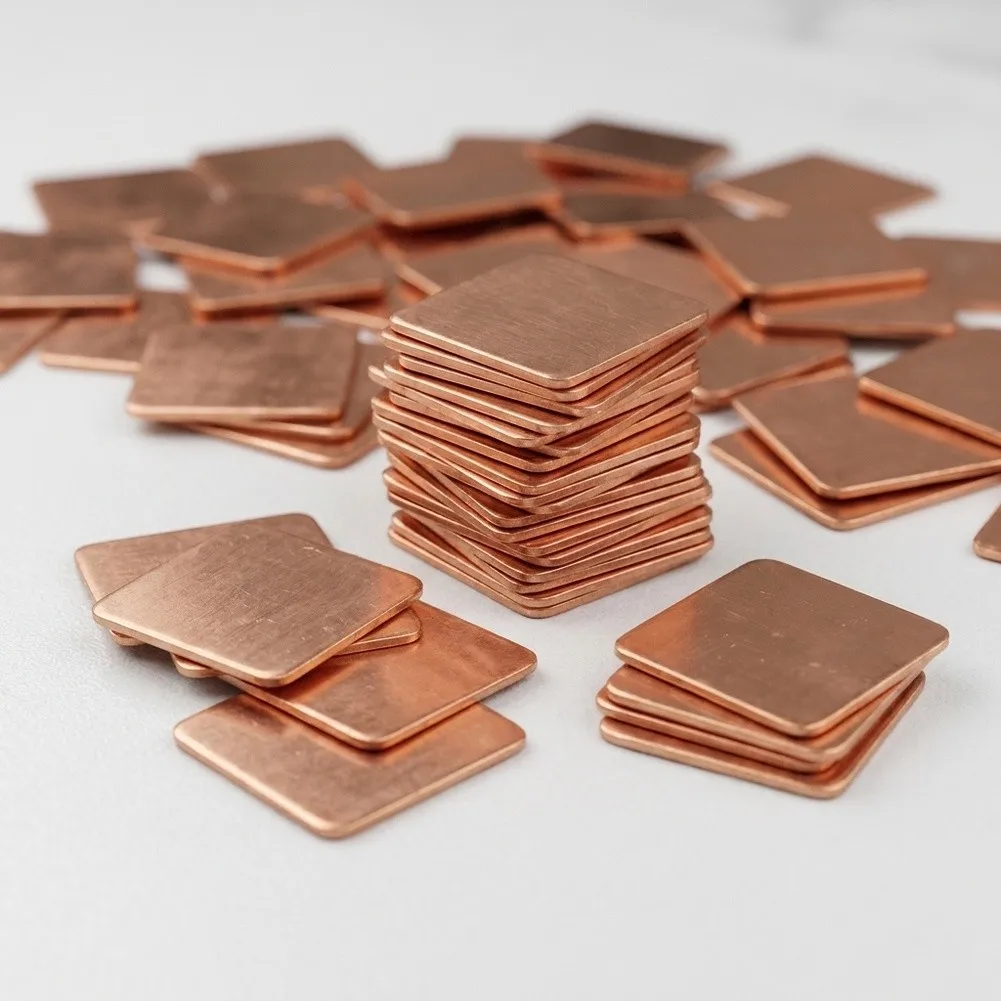 100PCS 15x15mm Copper Thermal Shim Pad 0.1-0.6mm Heatsink For Laptop Heat Sink Cooling Accessories