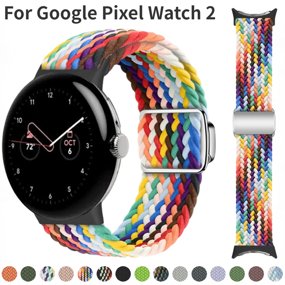 Nylon Strap for Google Pixel Watch 2 Band Smart Watch Replacement Bracelet Watchband for Google Pixel Watch Braided Wristband