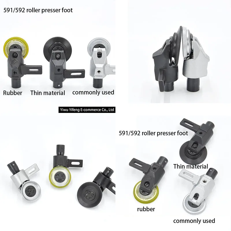 591/592 Roller Presser Foot for Industrial Post Bed Sewing Machine, Rubber/Thin/Shoe Repair & Leatherworking Accessories