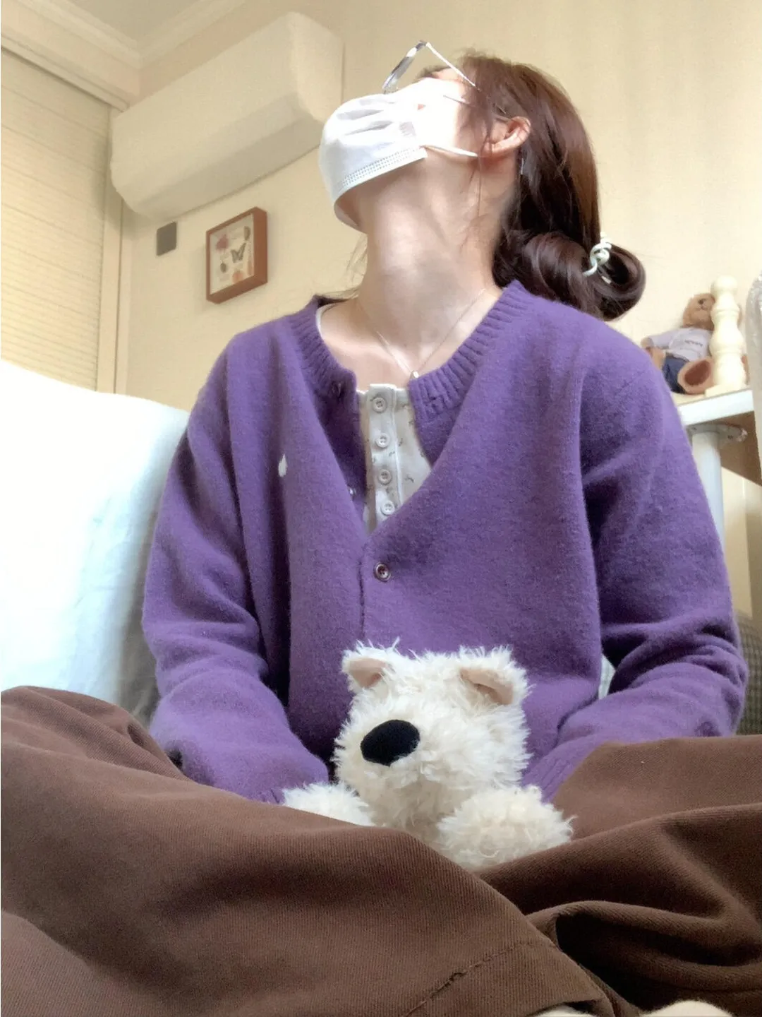 

Korean Sle Purple Sweater Cardigan Women's Autumn Winter New Loose Casual Long Sve Knitted Top Outerwear Slimming Effect