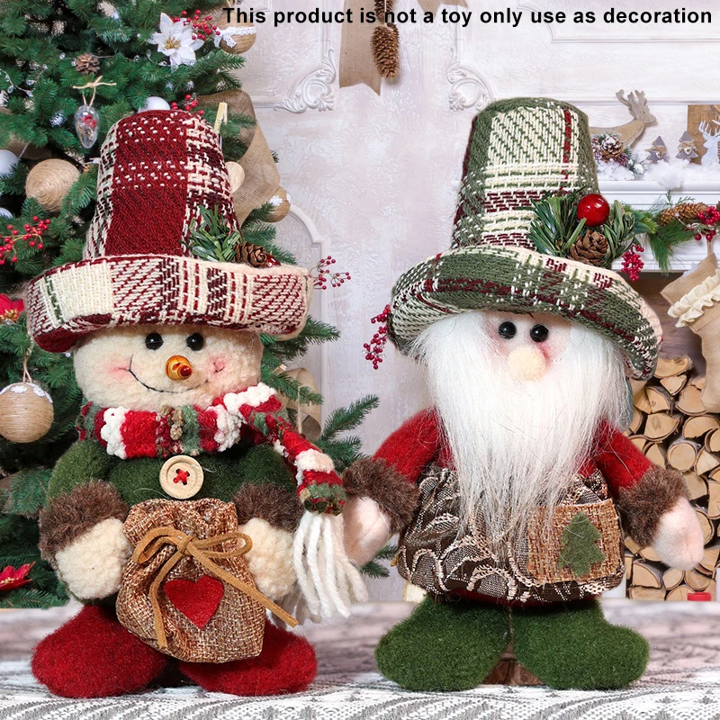Karierte Weihnachtsdekorationen mit Schneemann-Motiv, Schaufenster-Dekorationen, Hotel- und Restaurantbedarf, Party-Requisiten, Stehende Puppen