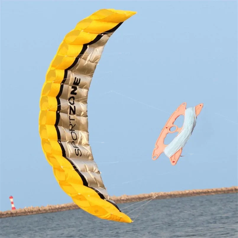 Hoge Kwaliteit 2.5M Dual Line Parafoil Parachute Sport Strand Vlieger Gemakkelijk Om Buiten Fun Sport Nylon Vliegers Speelgoed