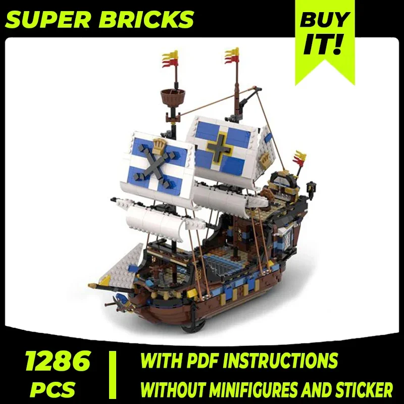 Pirate Ship Model Moc Building Bricks Imperial Rapid Ship Technology Modular Blocks Gifts Christmas Toys DIY Sets Assembly