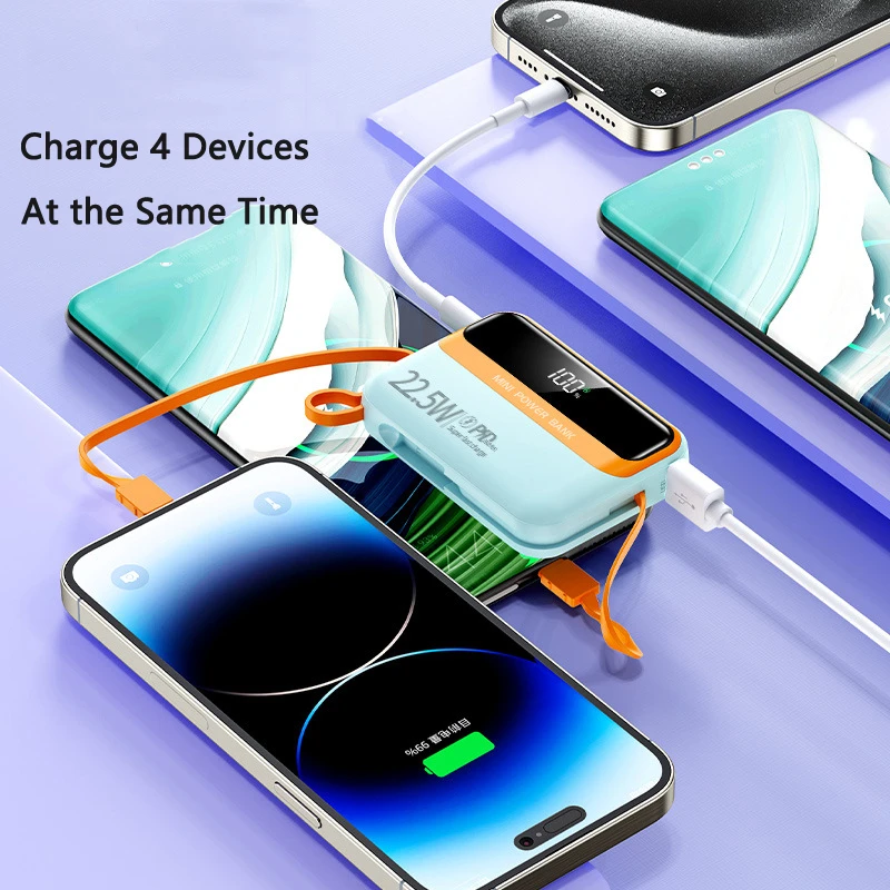 

20000mAh Power Bank External Battery Type C 22.5W Fast Charging Portable Charger For iPhone 17 8 Samsung Huawei Xiaomi Powerbank