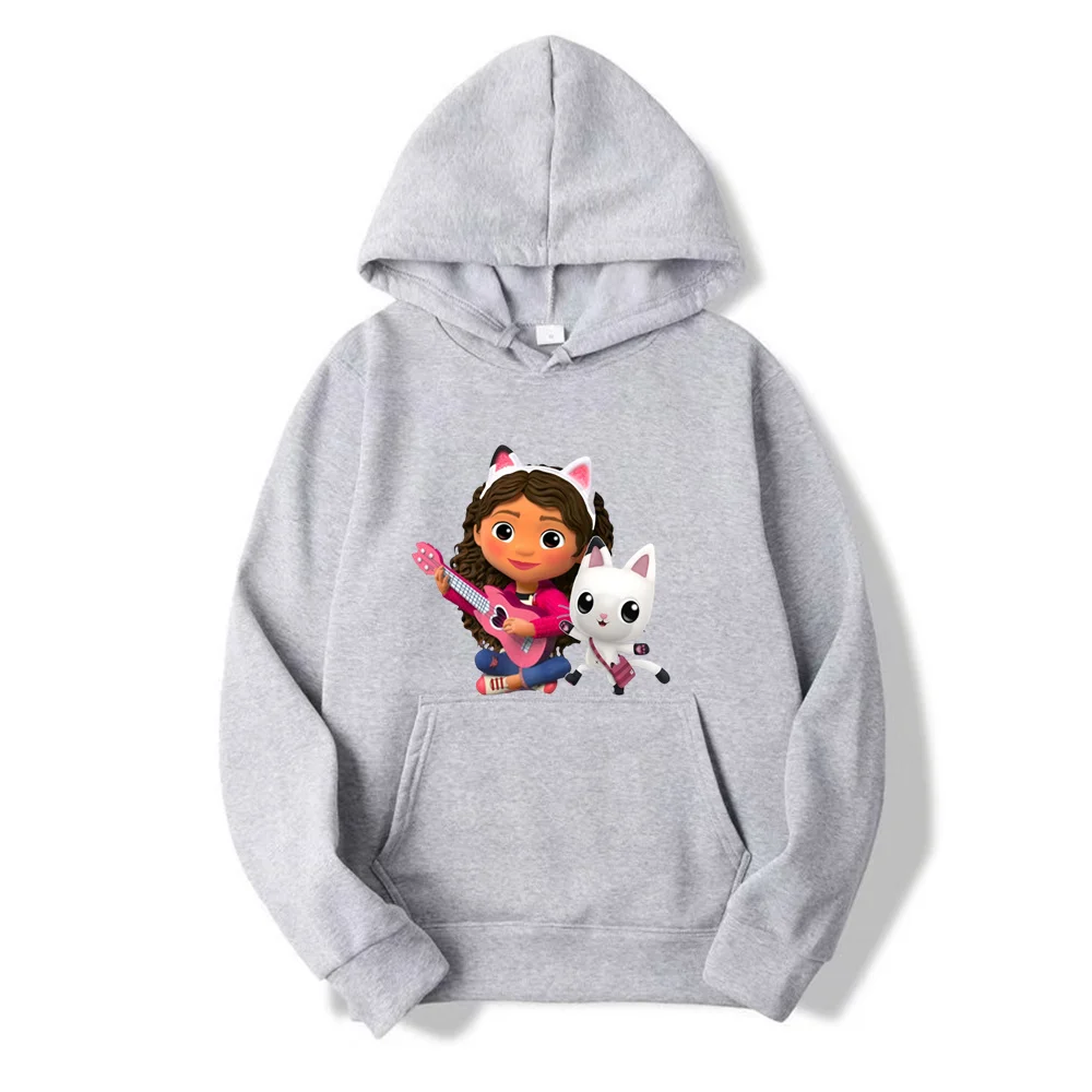 2024 New Gabby Doll House Spring and Autumn Hoodies Children's Long Sleeve Women Cartoon Gabby Cat Girls Casual Cartoon Hoodies