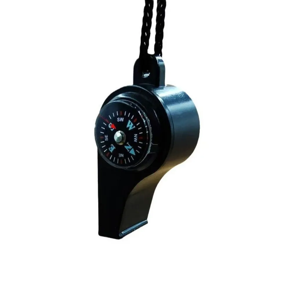 Multifunctional Whistle with Compass Thermometer 3in1 with Strap Hanging Rope High-frequency Whistle Portable