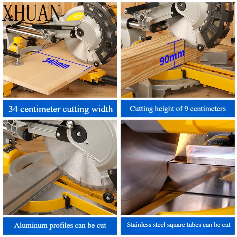 8 Inch 10 Inch 12 Inch 210mm Miter Saw Compound Sliding Single Bevel With Laser For Woodworking And Aluminium Cutting