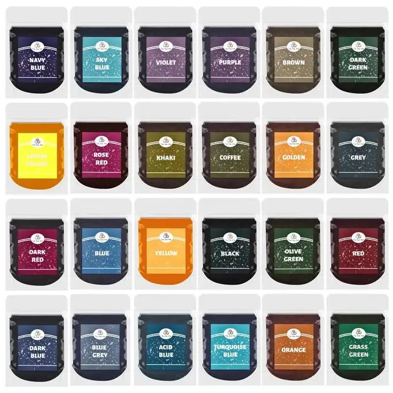 10g 24 Colors Fabric Dye Clothing Refurbished Coloring Agent Cotton Linen Jeans Canvas Pigment Home Tie-Dye Handmade Supplies