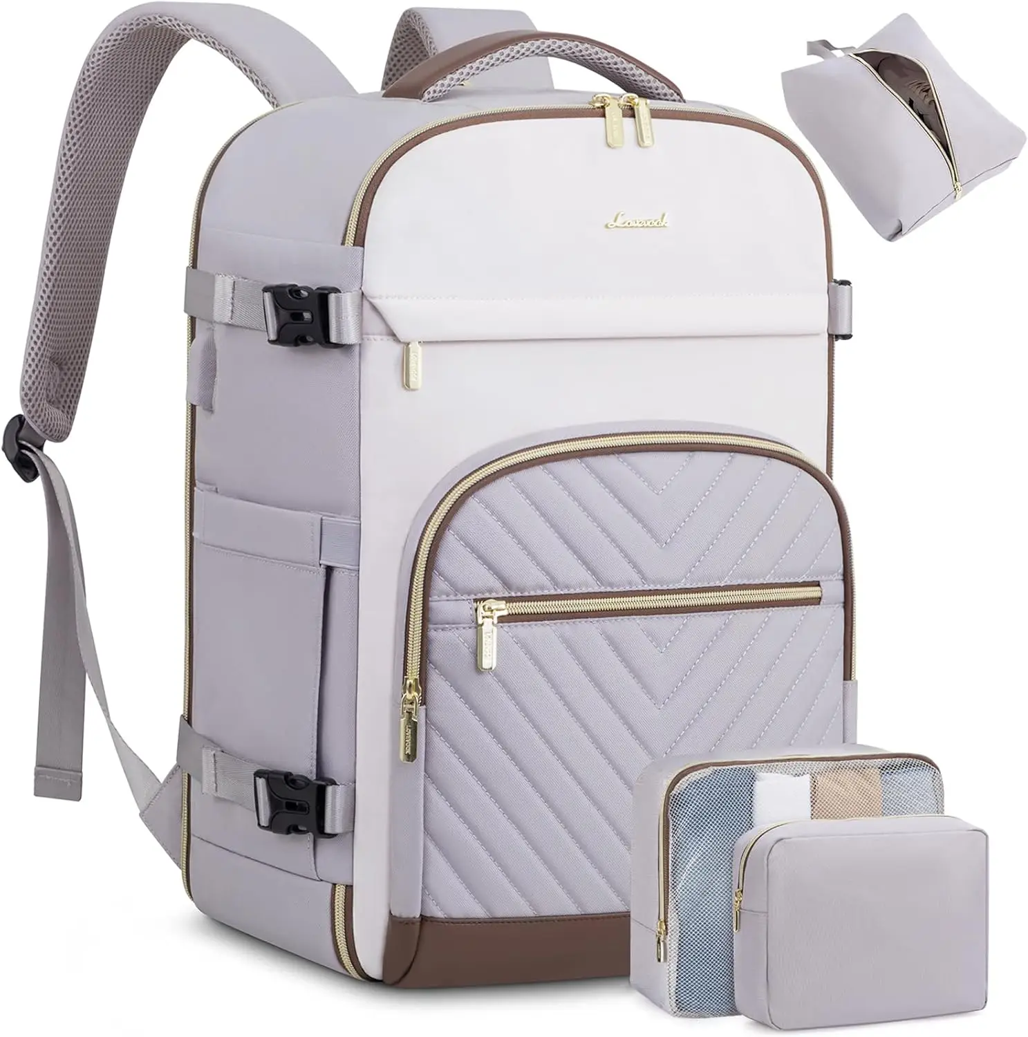 

50L Carry On Backpack for Airplanes, 18 Inch Laptop Travel Bag, TSA Approved, Waterproof Weekender for Women