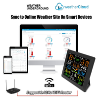 SCLS 1Set 0310 Professional Wifi Weather Station Internet Wireless With Outdoor Sensor White  EU Plug