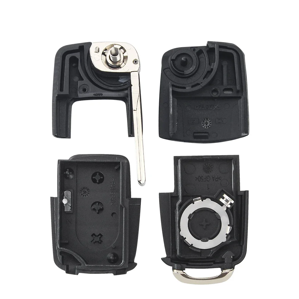 KEYYOU-Funda de llave remota plegable para coche, carcasa con 2/3 botones, para Volkswagen, Vw, Jetta, Golf, Passat, Beetle, Fabia, Octavia, Ibiza