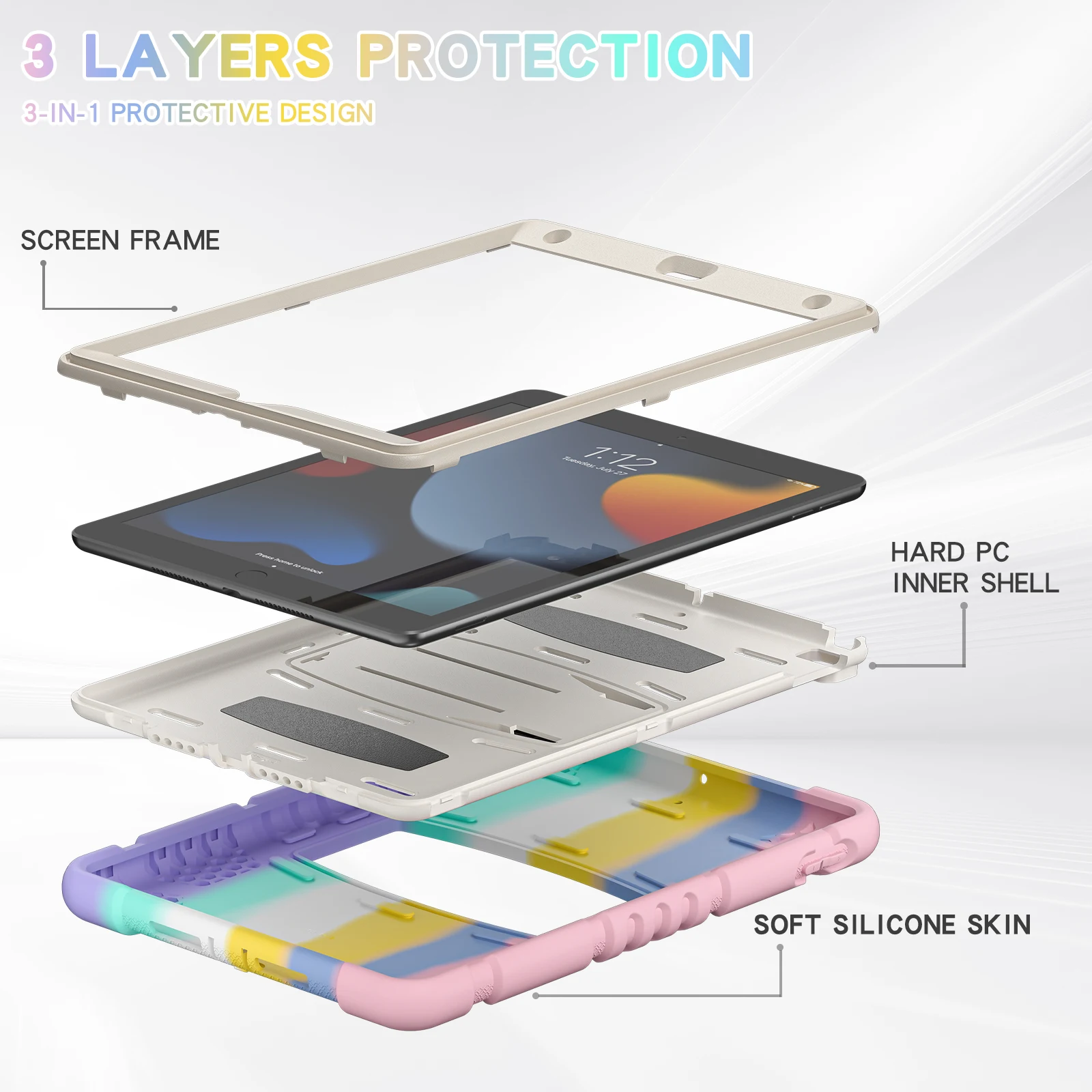 Heavy Duty Case For iPad A16 2025 11th 10.9 2022 10th 10.2 7th 8th 9th Gen Air 3 2 Pro 10.5 9.7 2017 2018 Kickstand Hybrid Cover
