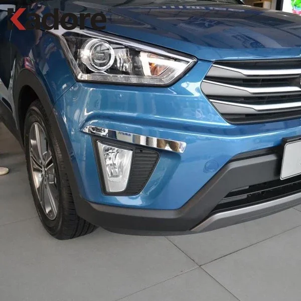 For Hyundai Cantus Creta ix25 2014-2016 2017 Chrome Front Foglight Eyebrow Strips Fog Light Cover Trim Car Protect Accessories