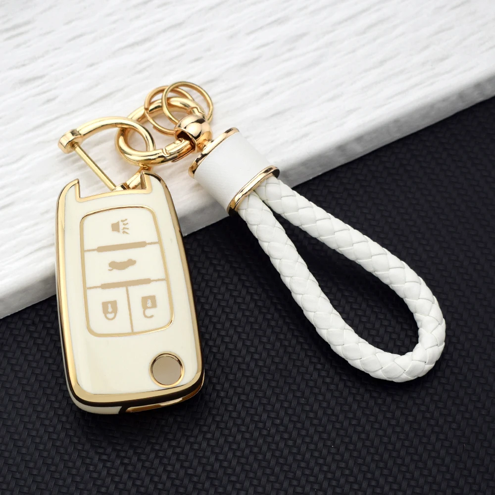 4Buttons TPU Flip Remote Car Key Case for Chevrolet Cruze Epica Lova Camaro Impala Fit Astra J Corsa E Insignia Zafira Shell Fob