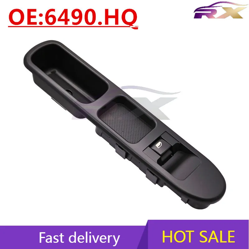 

OEM:6490.HQ，6554.E3 Suitable for 2004-2013 Peugeot 207 co-driver power window glass lifter switch