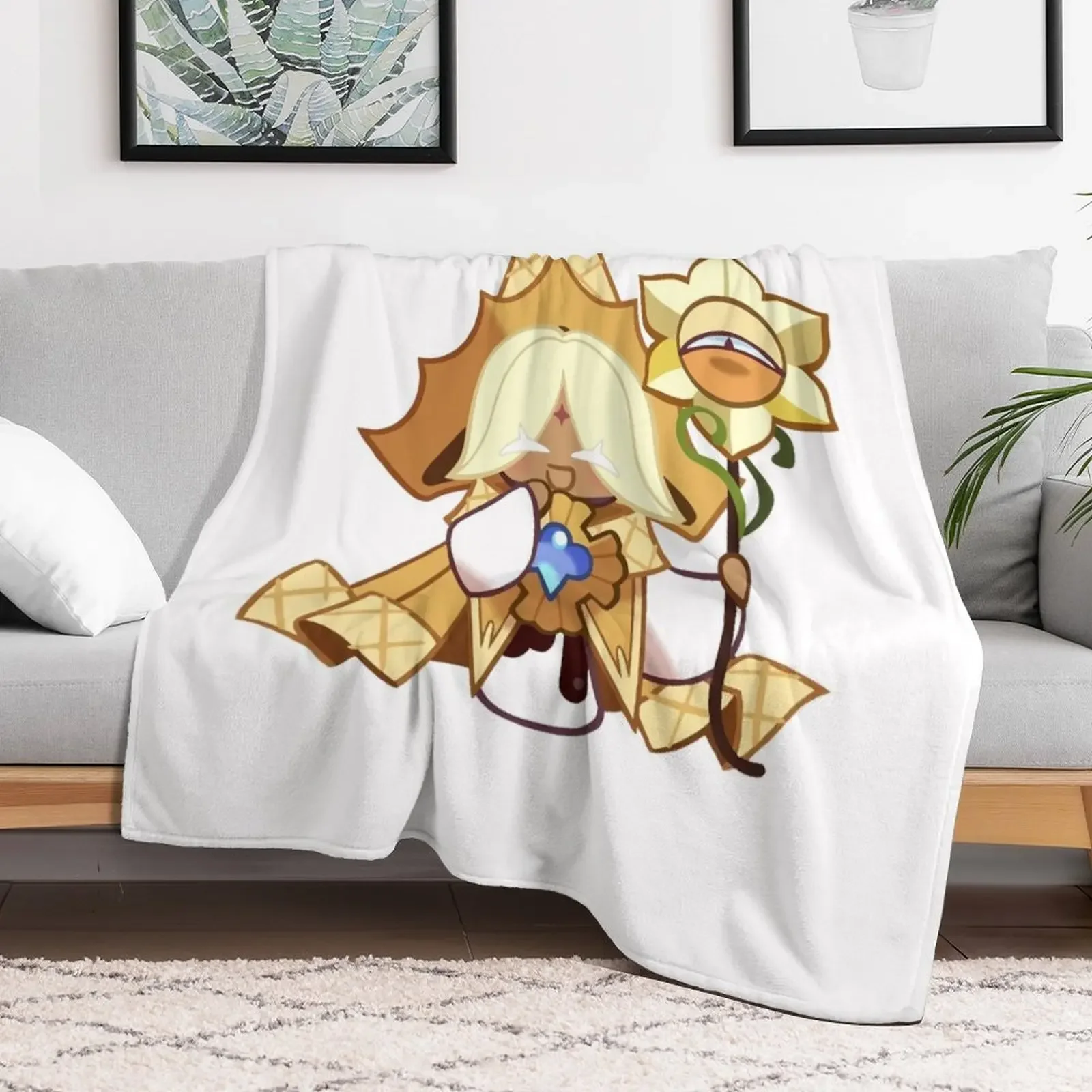 Pure Vanilla Cookie (Cookie Run Kingdom) Throw Blanket Portable Lightweight Blanket for Travel Camping
