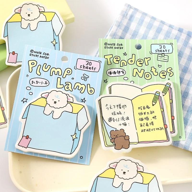 24pcs/lot Kawaii Cat Bear Sheep Memo Pad Sticky Notes Cute N Times Stationery Label Notepad Bookmark Post School Supply