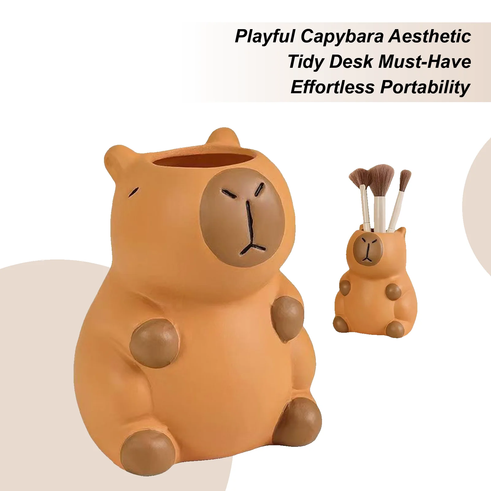 

Funny Pen Holder Capybara Novelty Pen Holder Cartoon Storage Ornament For Toothbrush Bookmark Hairclip Stationery Vanity Kitchen