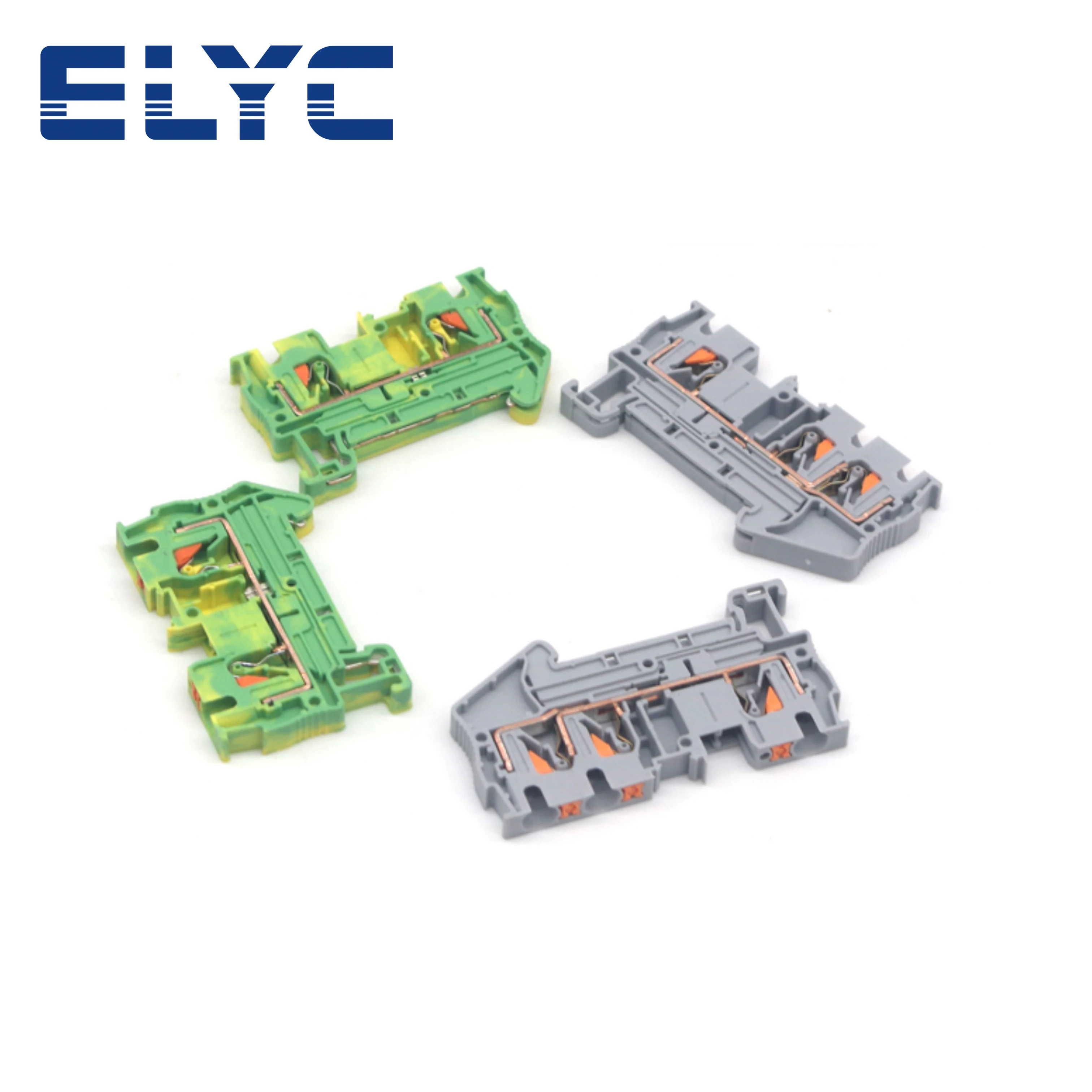 Imagem -05 - Push-in Primavera 4-conductor Strip Plug Bloco Terminal Conector Elétrico Terminal Trilho Ruído Pt2.5 qu pt 25 100 Pcs