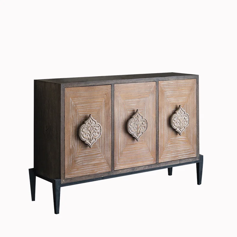 LTT retro dining side cabinet, living room carved entrance cabinet, bed and breakfast old storage cabinet